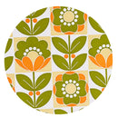 RETRO Wallpaper AWESOME BRIGHT 70's Green & Orange