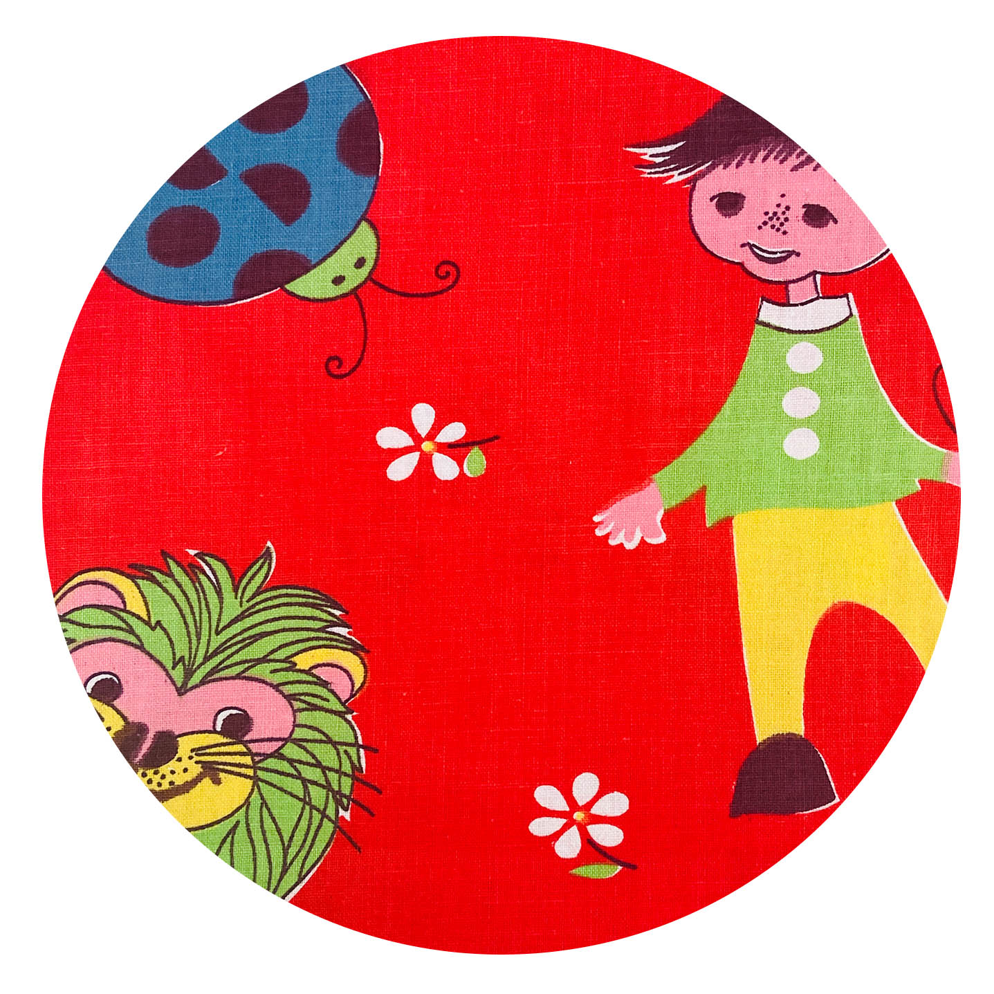 KIDS RETRO Cotton FABRIC Rare Sewing CRAFT
